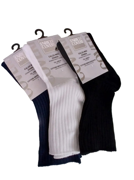 Coveri set 3 paia calzini donna costine elastico sanitario