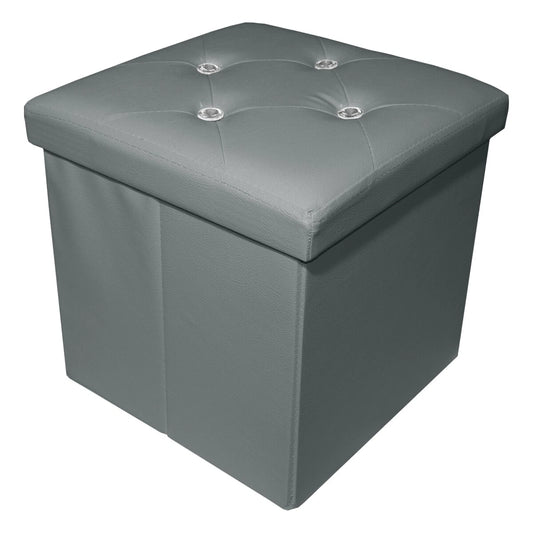 Pouf contenitore con strass effetto velluto