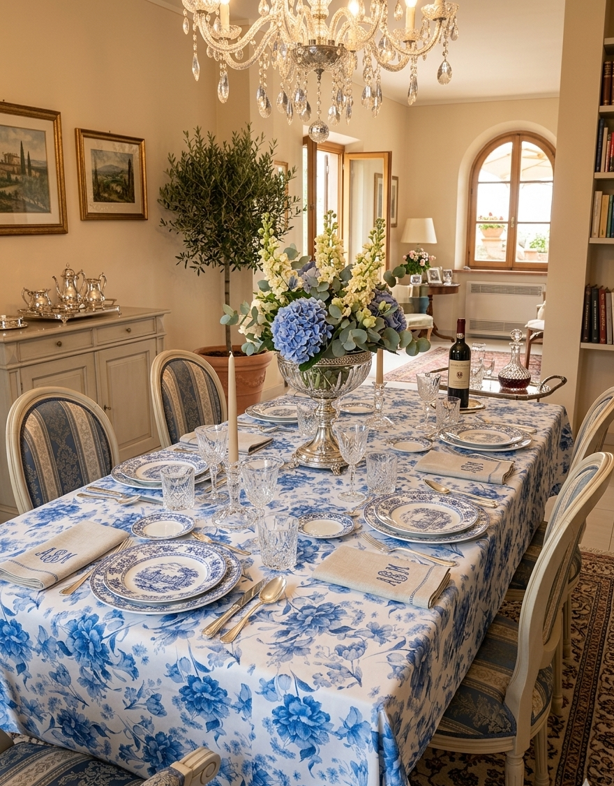 Tovaglia da tavola Blu Elisa