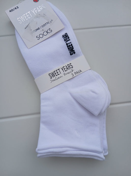Sweet years set 3 paia calzini con elastico largo