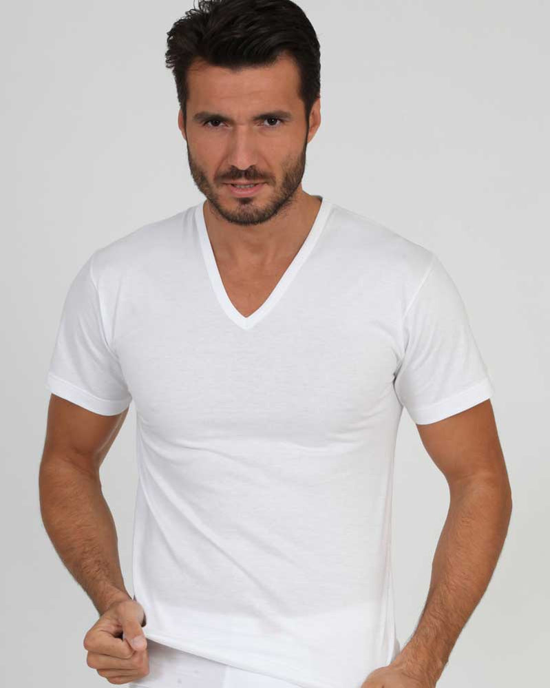 Speedy-line OP/12 t-shirt scollo V cotone bianco