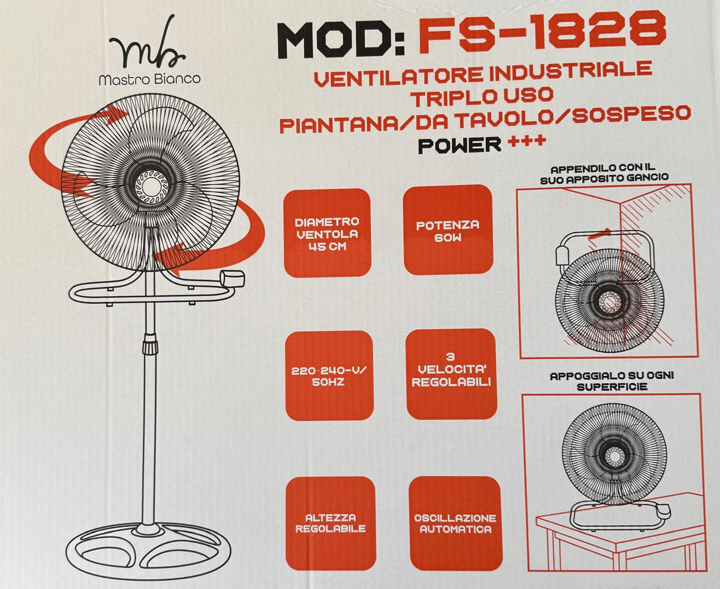 Ventilatore triplo uso