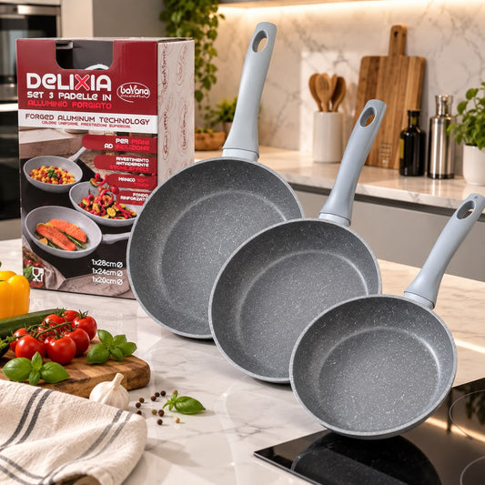 Set di 3 Padelle Delixia in alluminio forgiato
