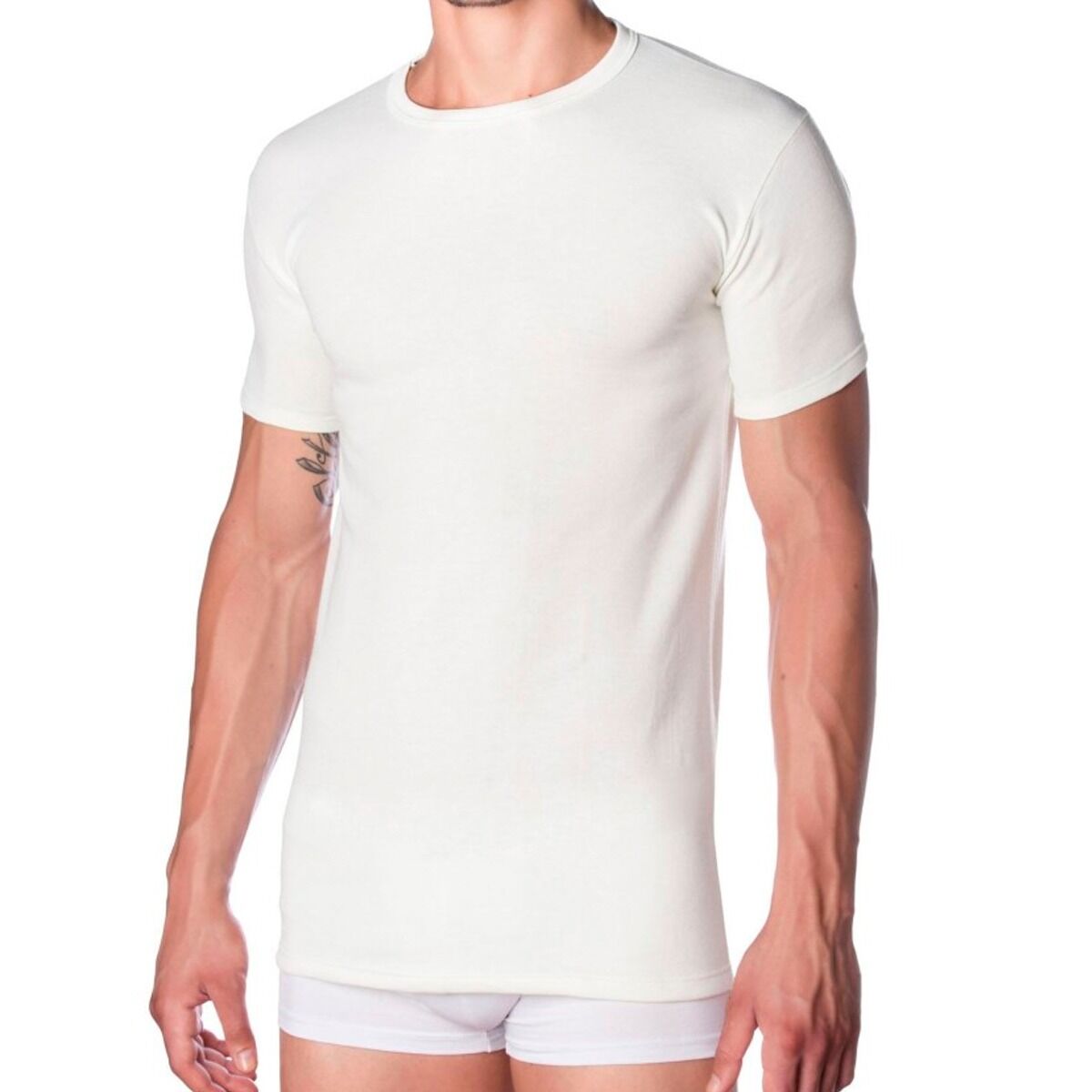 Speedy-line OP30 t-shirt cotone girocollo bianca