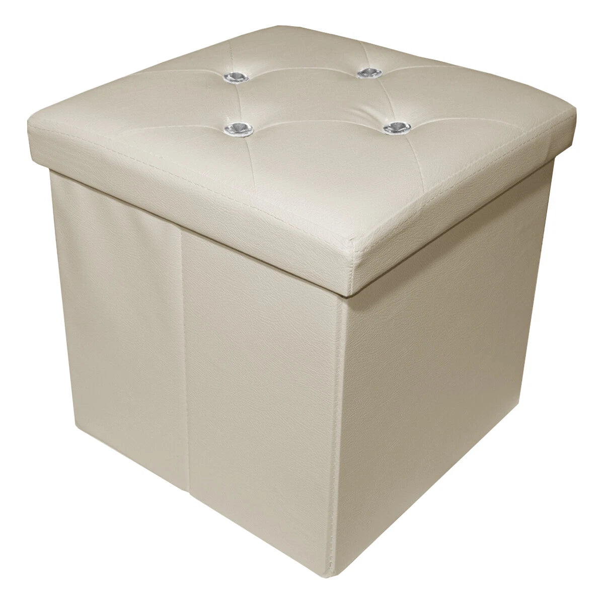 Pouf contenitore con strass effetto velluto