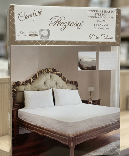 Coprimaterasso stretch spugna Jacquard
