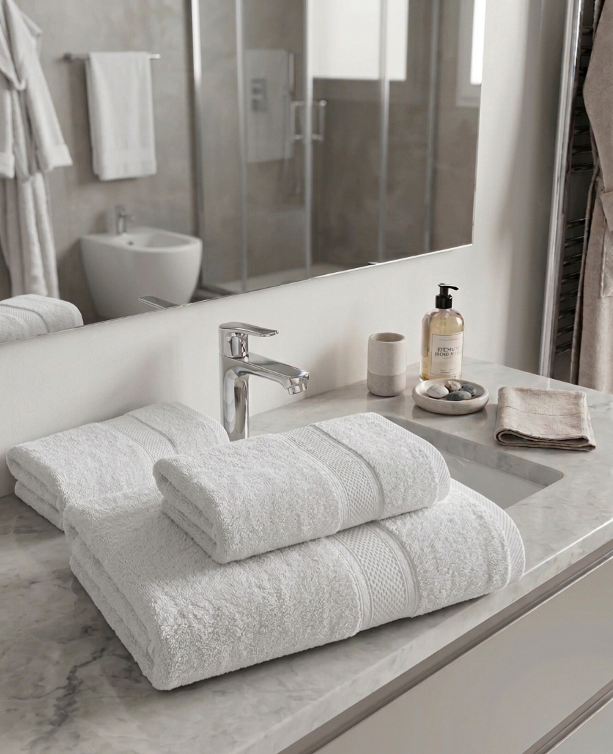 Set spugna:telo doccia, ospite e bidet