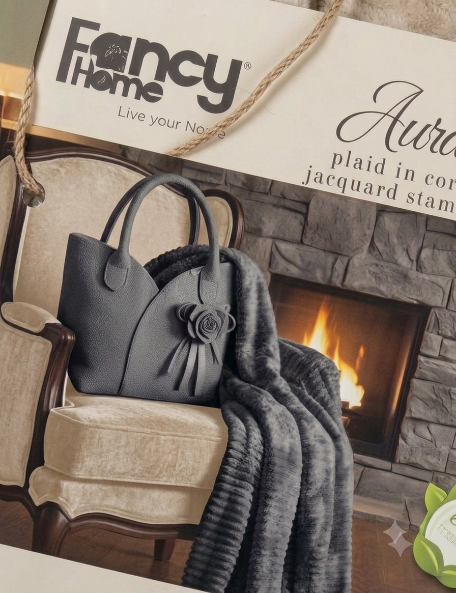 Fancy home Nordic e Aura plaid con borsetta
