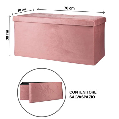 Pouf contenitore effetto velluto