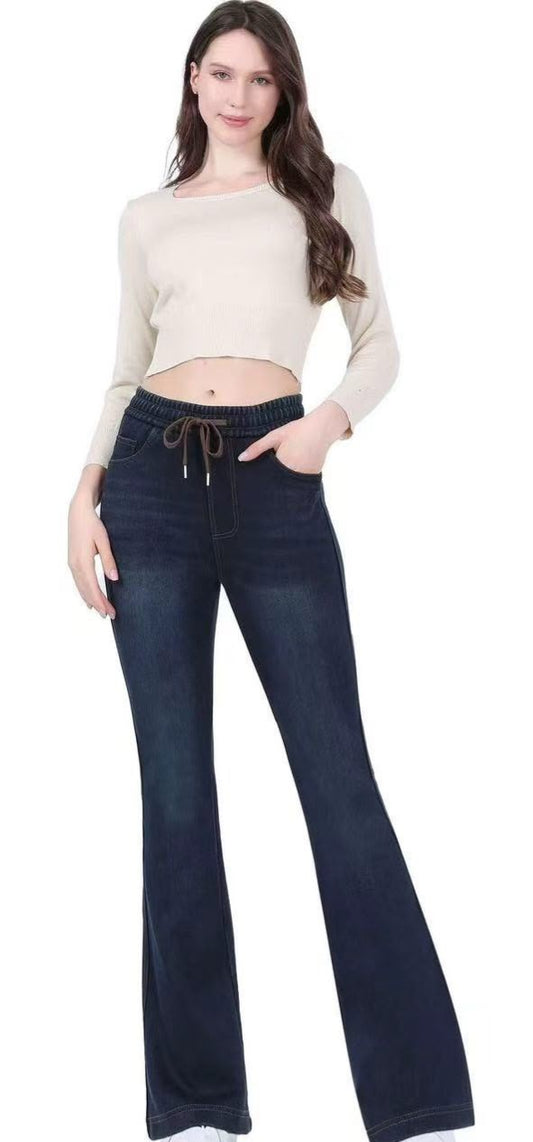 jeans elasticizzato a zampa 8603 fino a 3XL