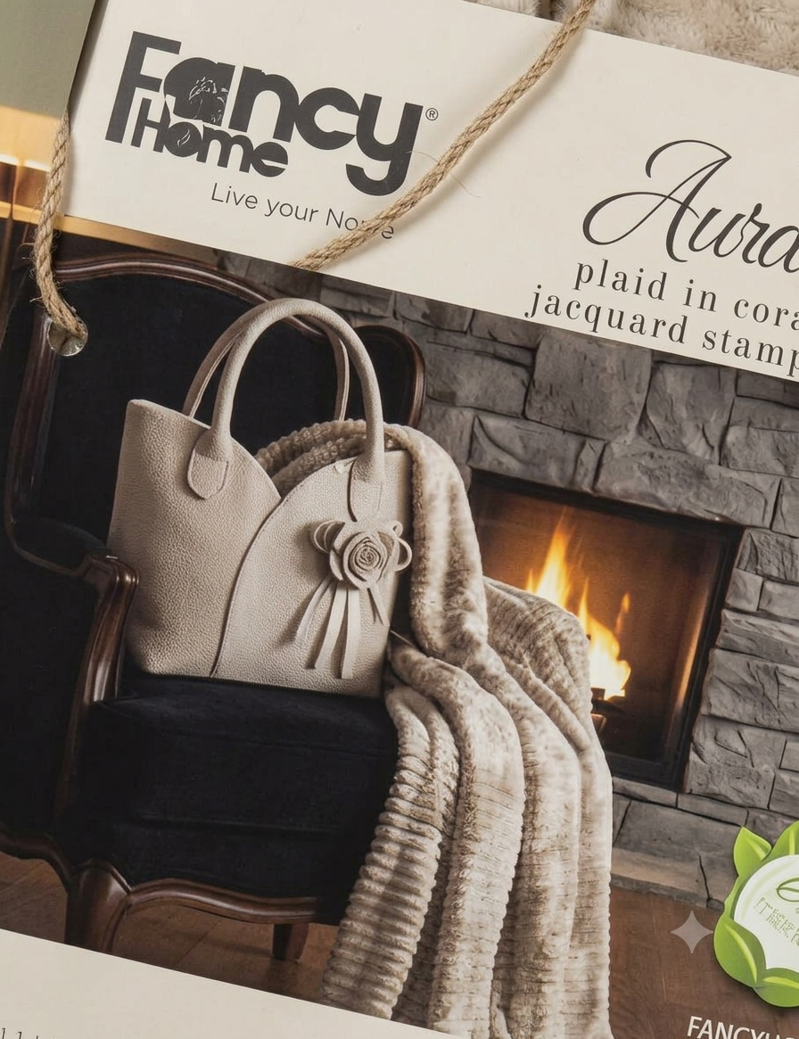 Fancy home Nordic e Aura plaid con borsetta