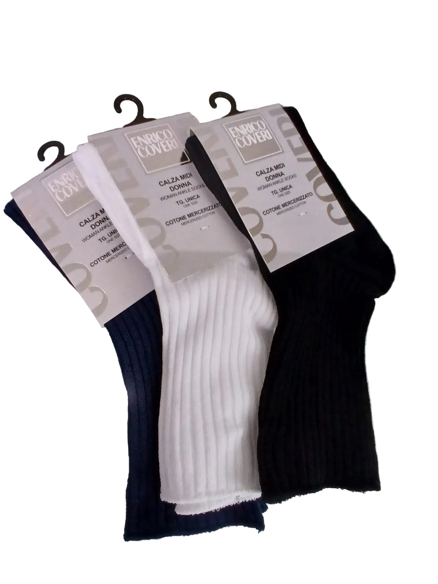 Coveri set 3 paia calzini donna costine elastico sanitario