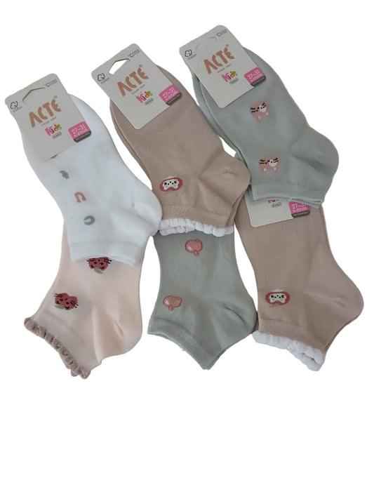 Calzini bimba cotone set 3 paia assortiti