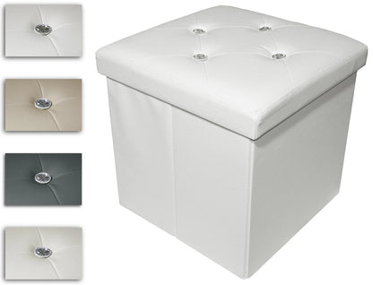 Pouf contenitore con strass effetto velluto