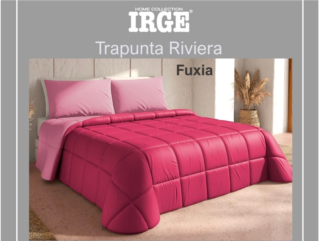 Trapunta Riviera Irge, Tinta Unita double face  in microfibra.