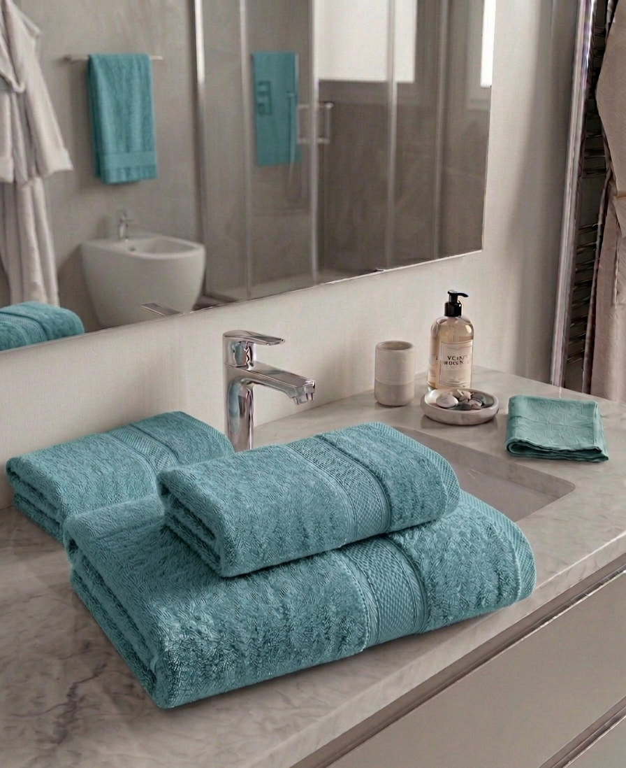 Set spugna:telo doccia, ospite e bidet