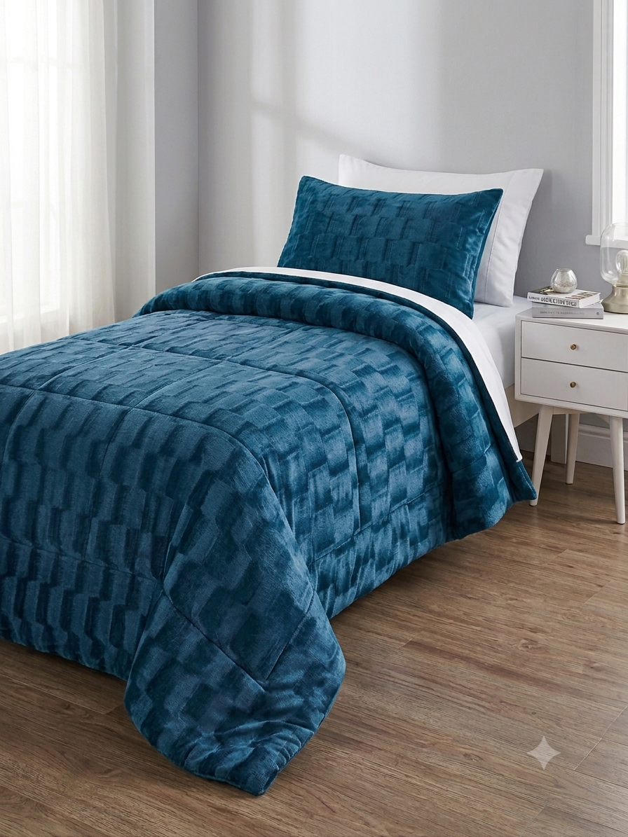 Trapunta singola in velour Soavina