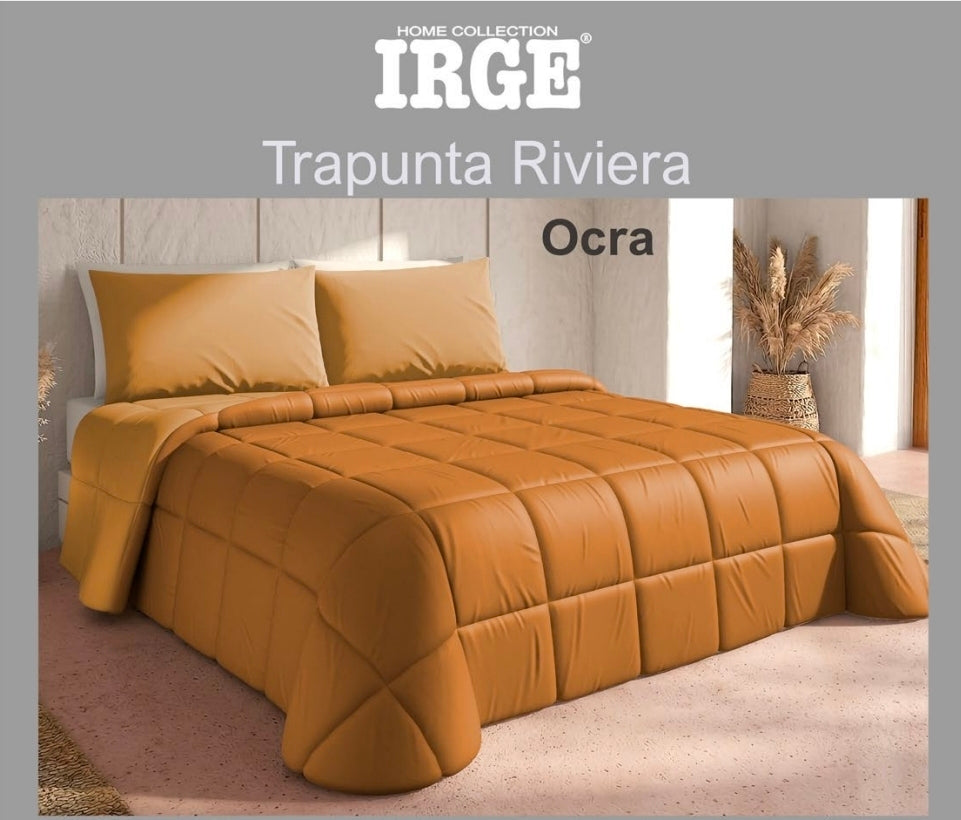 Trapunta Riviera Irge, Tinta Unita double face  in microfibra.