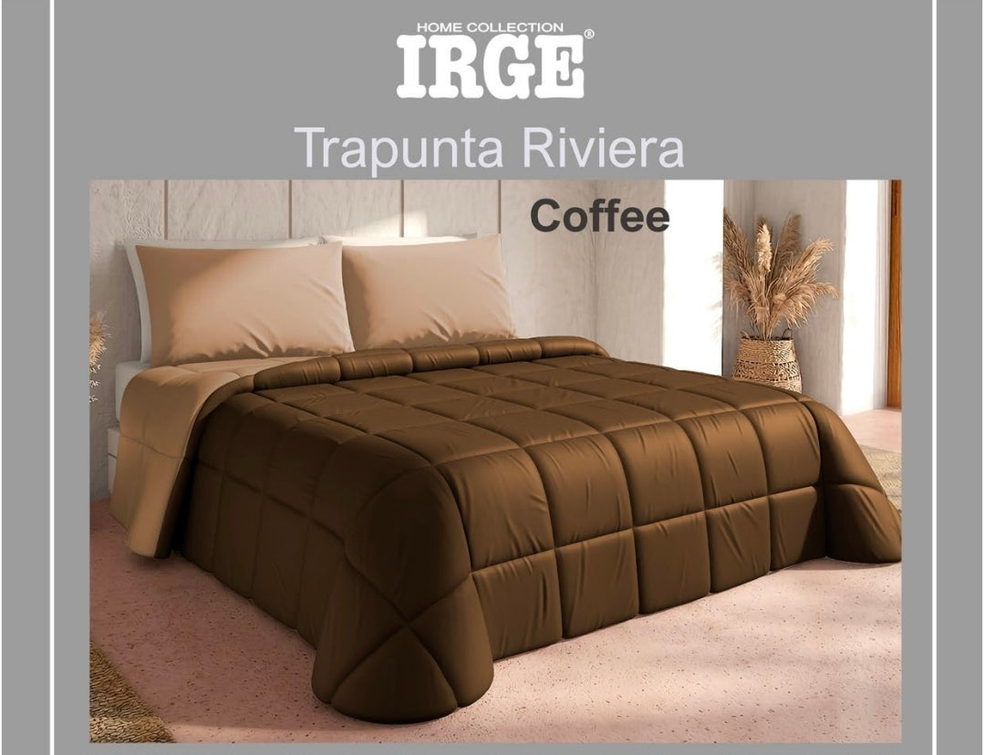 Trapunta Riviera Irge, Tinta Unita double face  in microfibra.