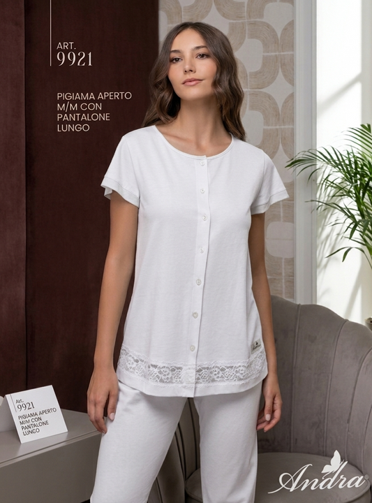 Pigiama aperto con pantalone lungo Andra art 9921