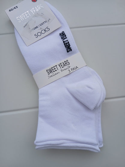 Sweet years set 3 paia calzini con elastico largo