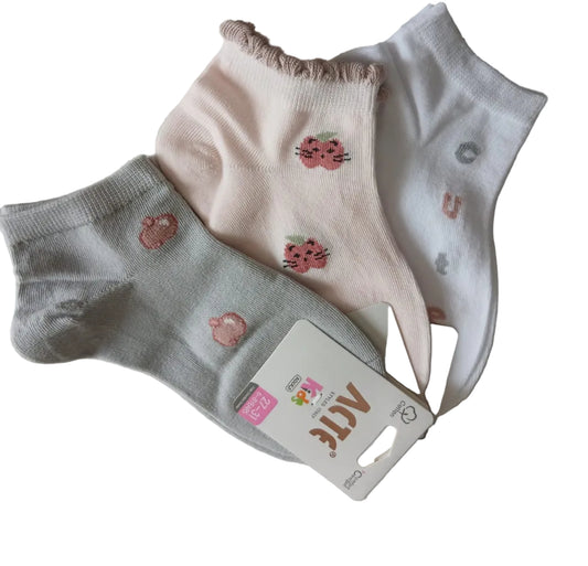 Calzini bimba cotone set 3 paia assortiti
