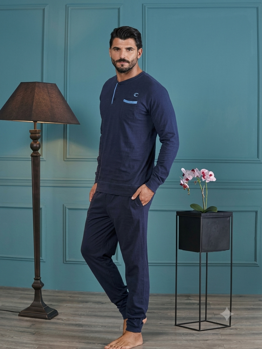 Pigiama uomo in cotone manica lunga art-6715