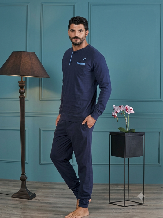 Pigiama uomo in cotone manica lunga art-6715