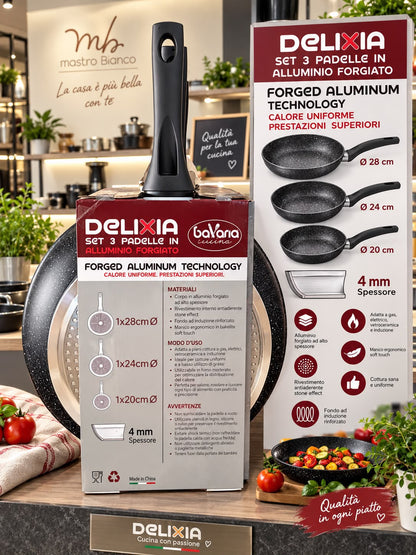 Set di 3 Padelle Delixia in alluminio forgiato