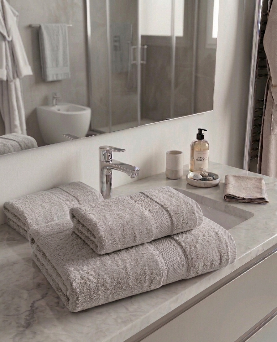 Set spugna:telo doccia, ospite e bidet
