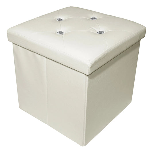 Pouf contenitore con strass effetto velluto
