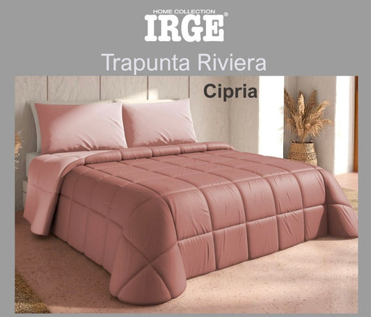 Trapunta Riviera Irge, Tinta Unita double face  in microfibra.