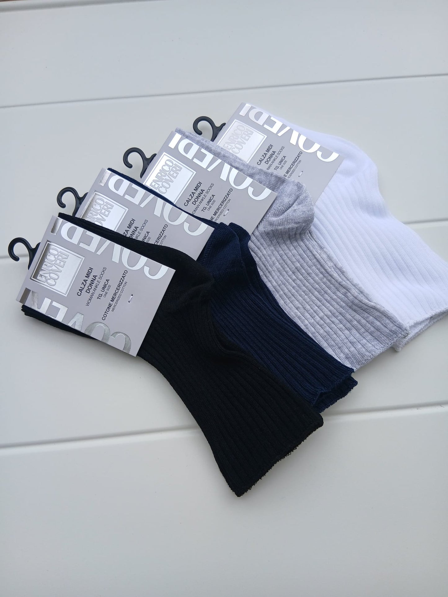 Coveri set 3 paia calzini donna costine elastico sanitario