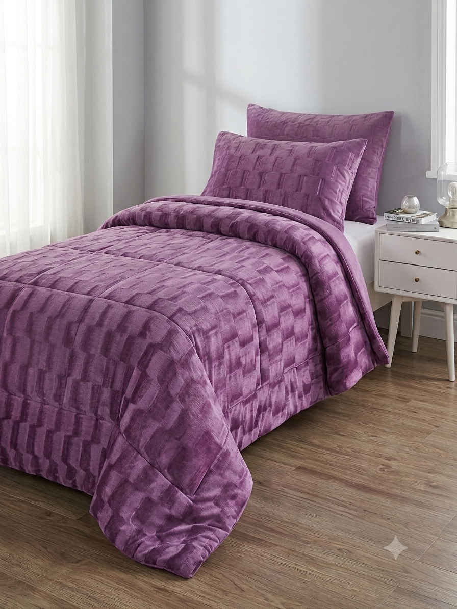 Trapunta singola in velour Soavina