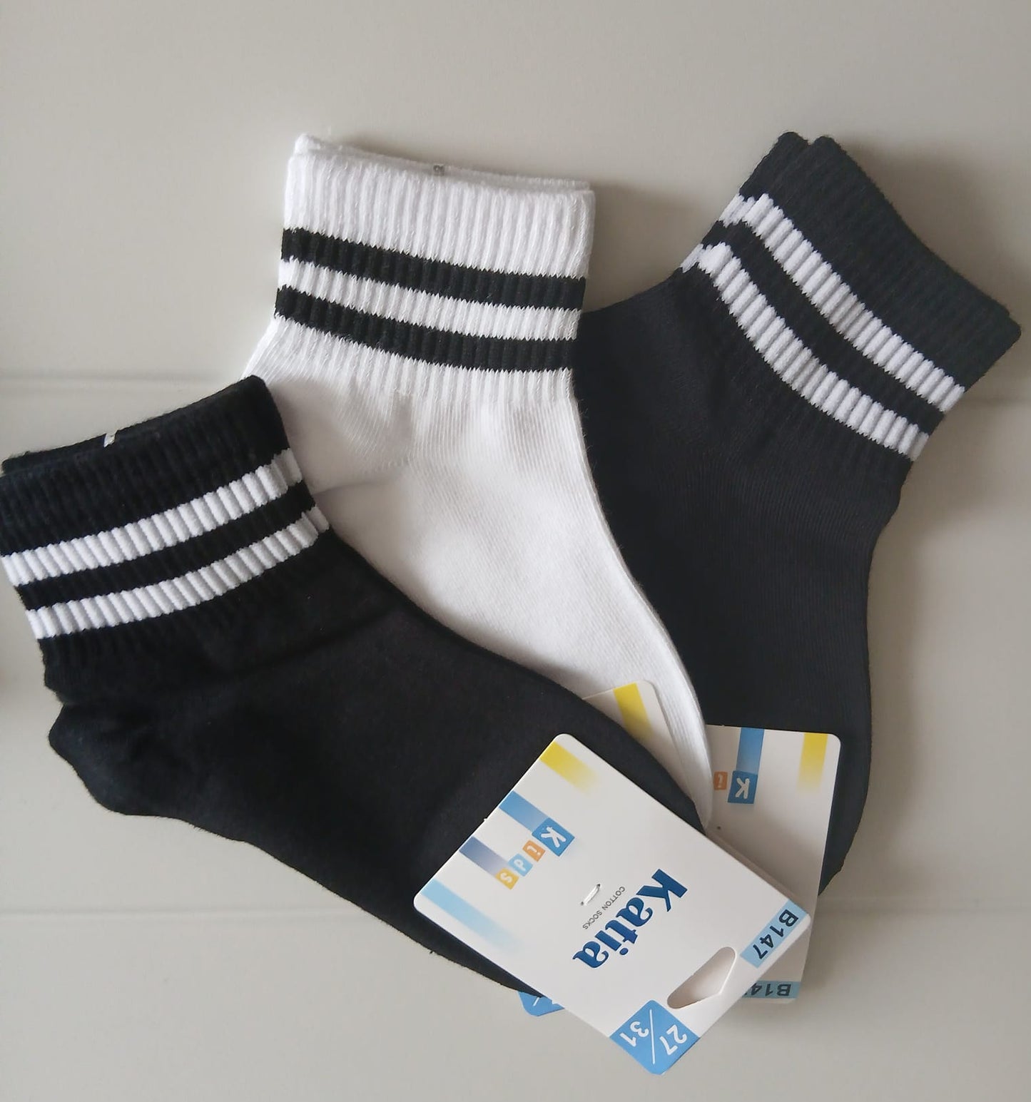 Calzini bimbo corti cotone elastico set 3 pezzi