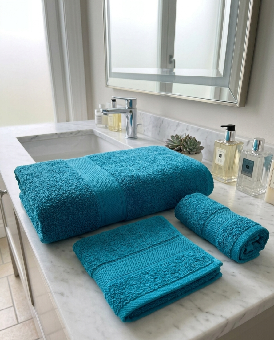 Set spugna:telo doccia, ospite e bidet