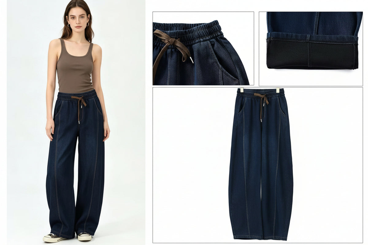 Pantalone jeans S 8605 barrel fino a 3XL