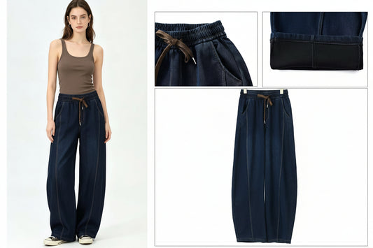 Pantalone jeans S 8605 barrel fino a 3XL