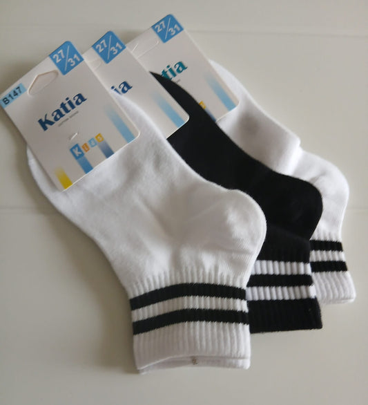 Calzini bimbo corti cotone elastico set 3 pezzi
