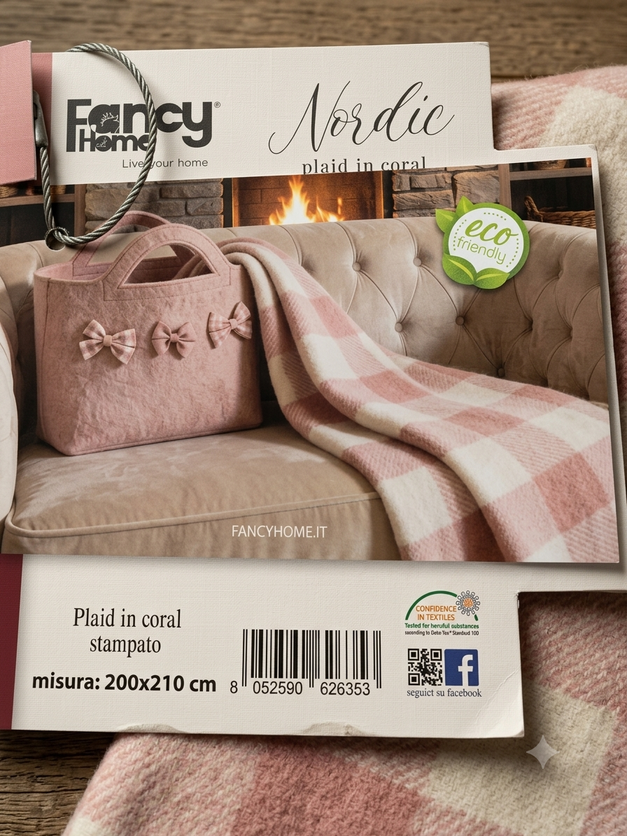 Fancy home Nordic e Aura plaid con borsetta
