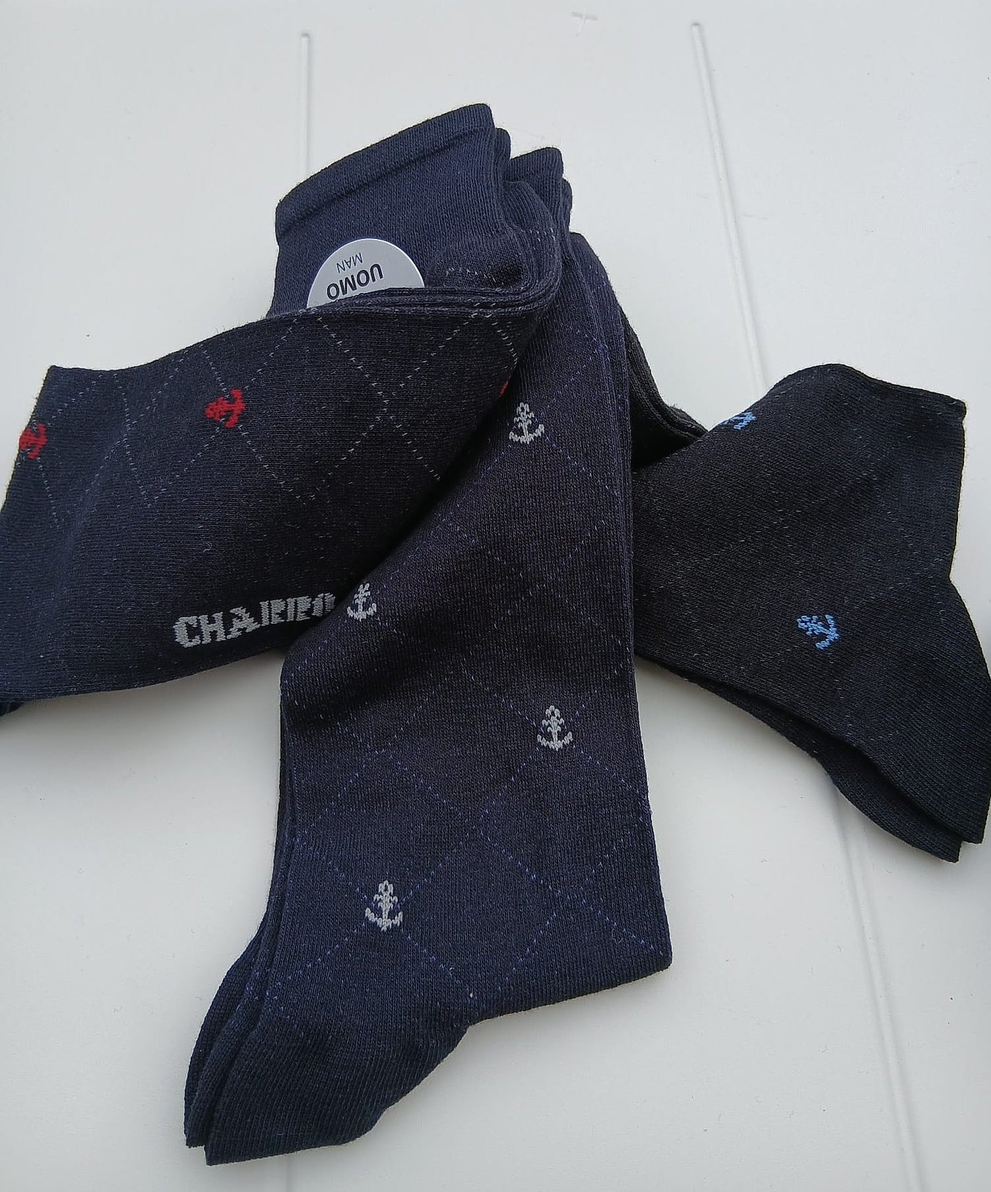 Charro "Piero" calzini uomo lunghi set 3 paia colori assortiti