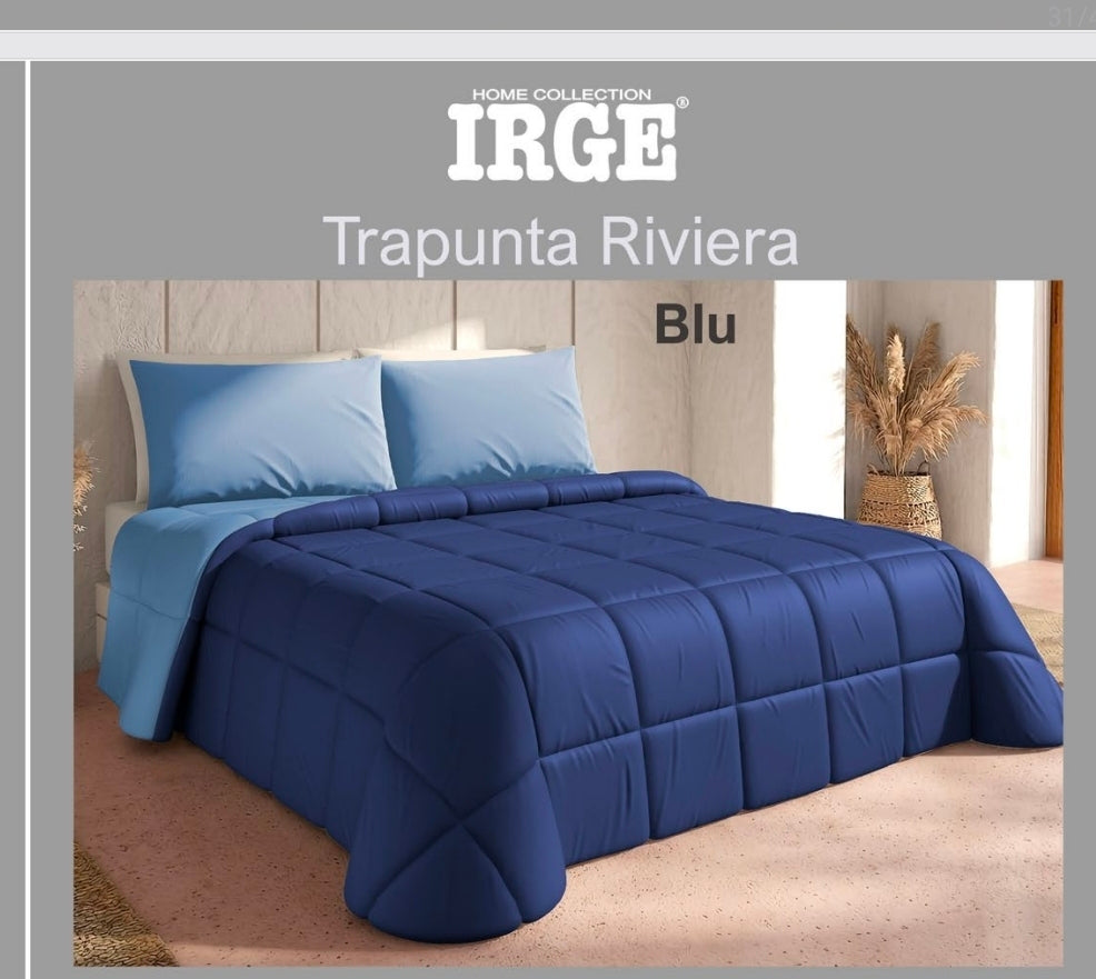 Trapunta Riviera Irge, Tinta Unita double face  in microfibra.