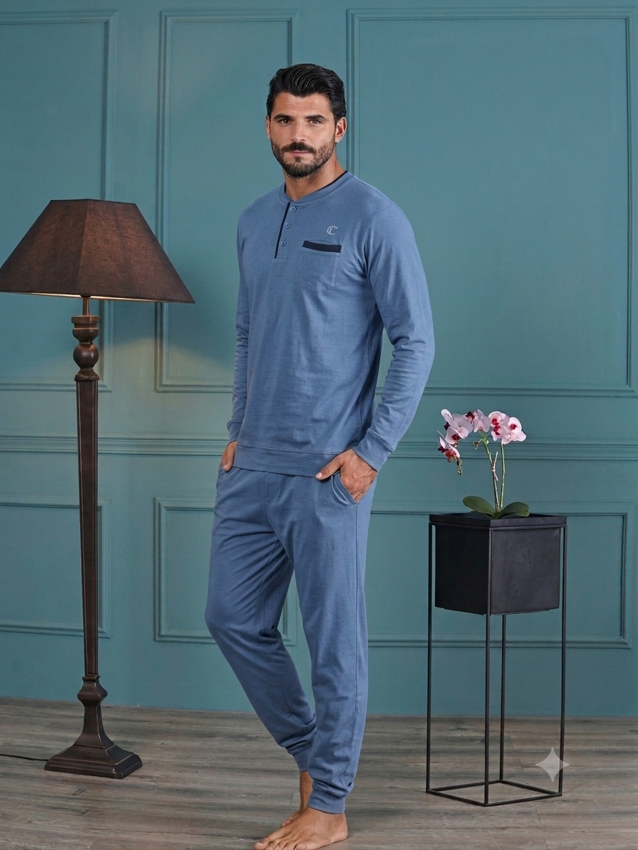 Pigiama uomo in cotone manica lunga art-6715