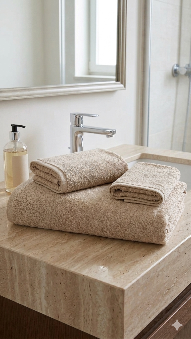Set spugna:telo doccia, ospite e bidet