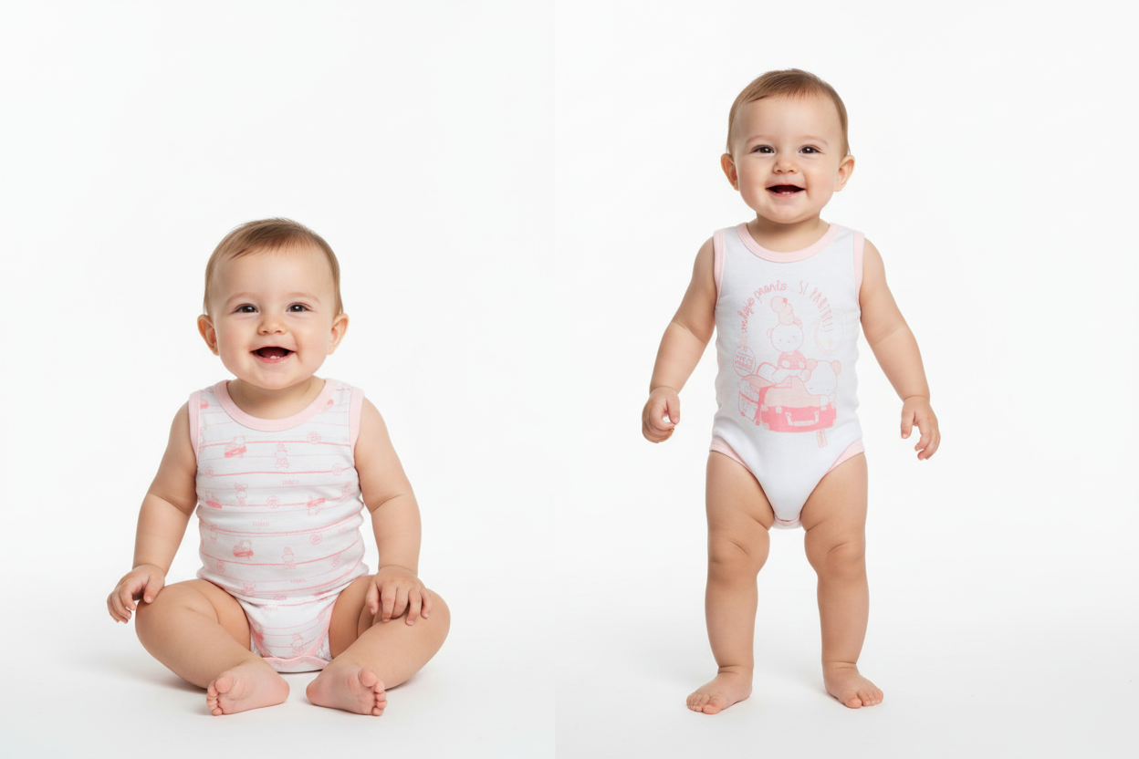 Coppia body in cotone neonato/a